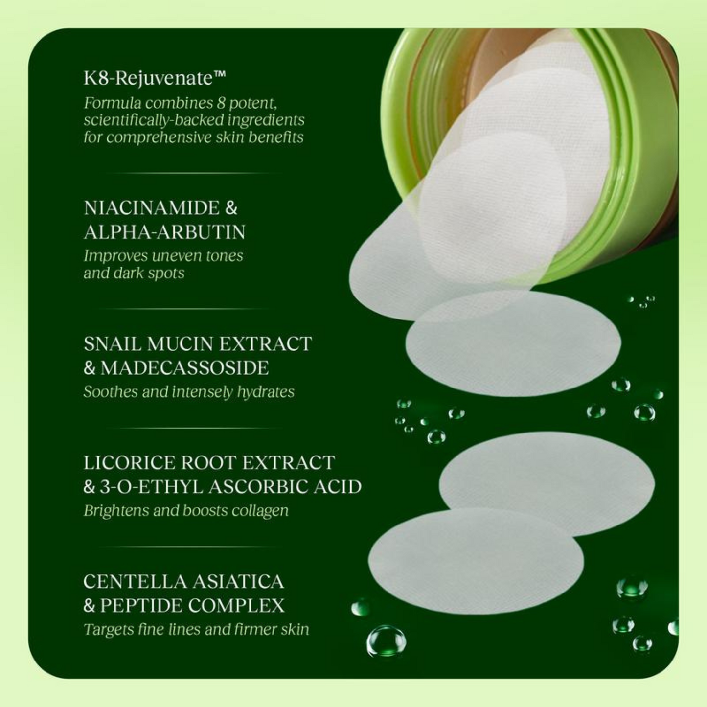 GlowRepair™ Toner Pads – Snail Mucin + Peptides
