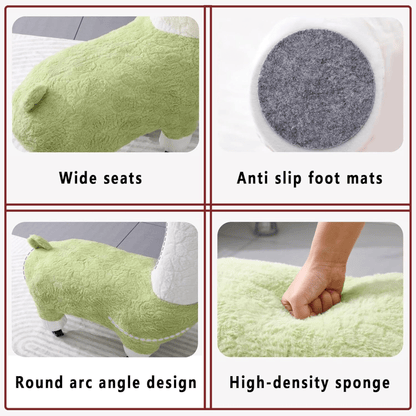Multi-Purpose Alpaca Fleece Fabric Footstool with Wheels(115cm)